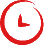 Red clock outline icon