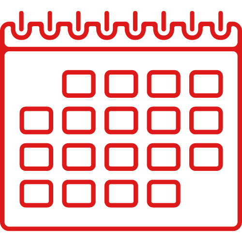 calendar icon red | Royal Academy of Dance red calendar icon