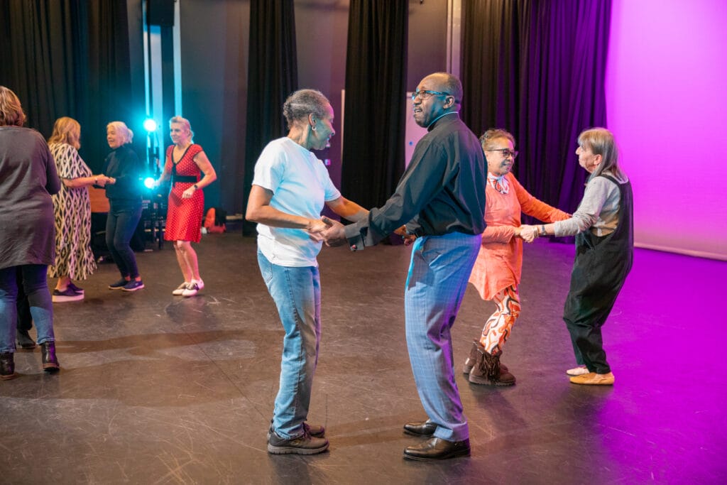 community-day-2022-older-dancers | Royal Academy of Dance senior Wandsworth community dancing at the RAD headquarters Aud Jebson Studio theatre