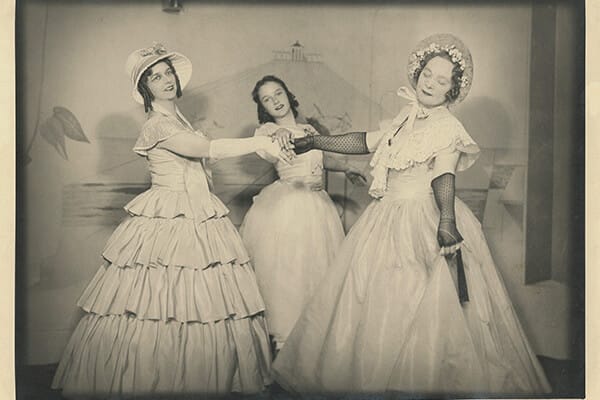 Photo Phyllis Bedells Dame Adeline Genée and Jean Bedells in the 'Three Generations Polka', performed at the RAD Ball. Photo by Douglas.